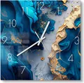 Produktbild: DEQORI Glasuhr 30x30 cm Zahlen 'Goldene Tiefen' Wanduhr Glas Uhr Design leise Küchenuhr