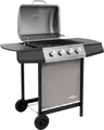 Produktbild: vidaXL Gasgrill mit 4 Flammen Schwarz und Silbern