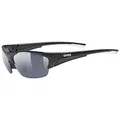 Produktbild: uvex blaze III - Sportbrille für Damen und Herren - inkl. Wechselscheiben in den Filterkategorien 0, 1 und 3 - druckfreier Sitz & perfekter Halt - black matt/smoke - one size