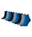 Produktbild: PUMA unisex Quarter Sportsocken Kurzsocken Socken 271080001 9 Paar, Farbe:Mehrfarbig, Menge:9 Paar (3x 3er Pack), Größe:39-42, Artikel:-277 blue/grey melange