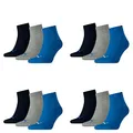 Produktbild: PUMA 12 Paar Unisex Quarter Socken Sneaker Gr. 35-49 für Damen Herren Füßlinge, Socken & Strümpfe:39-42, Farbe:277 - blue/grey mélange
