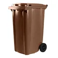 Produktbild: Bauer HARDWEX Mülltonne mit 2 Rädern und Deckel, Müllgroßbehälter, Abfalltonne, Mülleimer, Volumen: 240 Liter, Farbe: Braun, Größe: 1092 x 578 x 734 mm