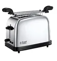 Produktbild: Russell Hobbs Toaster Sandwich [für 2 Scheiben inkl. Sandwich-/Panini-Zangen] Victory Edelstahl (extra breite Toastschlitze, 6 Bräunungsstufen + Auftau- & Aufwärmfunktion, 1200W) 23310-57