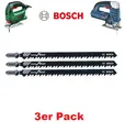 Produktbild: BOSCH 3er Pack Stichsägeblatt T 344 D 152mm geschränkte Zähne = schnell Schnitt