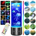 Produktbild: Radikor Quallen Lampe mit 12 weißem Rauschen, Jellyfish Lamp mit 10 Farben und Fernbedienung, LED Quallen Aquarium Lampe für Kinder Erwachsene, Quallen Lavalampe für Entspannung Wohndekoration