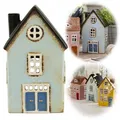 Produktbild: Exklusives Teelichthaus Lichthaus Nyhavn 19cm Blau Schwarz Keramik Fachwerkhaus