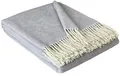 Produktbild: STTS International Kaschmir Decke Wolldecke Wohndecke 100% Wolle - Kaschmir - Mix 140 x 200 cm sehr weiches Plaid Kuscheldecke Faro C hellgrau