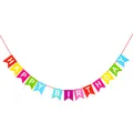 Produktbild: Oblique Unique® Happy Birthday Girlande Banner mit Wimpeln 2,2m - Farbmix - Geburtstag Feier Birthday Party Deko