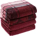 Produktbild: Erwin Müller Handtuch-Set 4er-Pack weinrot Größe 50x100 cm - Ludwigsburg - 100% Baumwolle - kuschelweich, saugstark, voluminös - praktisch durch beidseitige Schlaufen (weitere Farben)
