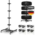 Produktbild: bonsport Felgenbaum XL für Autoreifen bis 295mm fahrbar - Reifenständer belastbar bis 150 kg inkl. 8 Reifen Markierer - Reifenbaum mit Rollen