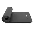 Produktbild: MSPORTS Gymnastikmatte Studio 183 x 61 x 1,0 oder 1,5 cm | inkl. Übungsposter und Tragegurte | Hautfreundliche - Phthalatfreie Fitnessmatte - sehr weich | Yogamatte (Anthrazit, 183 x 61 x 1 cm)