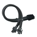 Produktbild: SilverStone EPS 8-Pin zu EPS/ATX 4+4-Pin Kabel, 300mm - schwarz