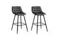Produktbild: Woltu Barhocker (2 St), Barstuhl mit Rückenlehne und Fußstütze Samt Metall