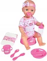 Produktbild: Simba 105039005 - New Born Baby Puppe, für Kinder ab 3 Jahren, Spielpuppe mit Funktionen, kann Trinken und PIPI Machen, 8 Teile, mit Babypuppe & Zubehör