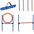 Produktbild: PawHut Hunde-Agility-Trainingsgeräte, Agility-Übungs-Set, Hund Agility Set, 3 in 1 Hundesport Trainingsplatz, Blau+Rot   Aosom