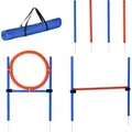 Produktbild: Pawhut - Hunde-Agility-Trainingsgeräte, Agility-Übungs-Set, Hund Agility Set, Slalom-Hürden-Sprungring für Hunde, 3 in 1 Hundesport Trainingsplatz,