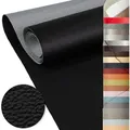 Produktbild: ANRO Stoff Kunstleder Polsterstoff Lederimitat zum Nähen & Beziehen, Wasserundurchlässig Robust Hochwertig Kreativkunstleder Möbelstoff schwarz 140 cm x 1000 cm x 0.09 cm
