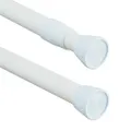 Produktbild: Relaxdays Teleskopstange Edelstahl Weiß Rutschfest Höhenverstellbar 66 bis 110 cm 0,4 kg
