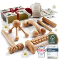 Produktbild: HELDSON® Premium Massage Set Holz [6 Teile] FSC®100% - Diverse Massagegeräte & Massage Roller - Fußmassage, Kopfmassage, Triggerpunkt Drücker - Entspannung Therapie Tools - Anti Cellulite, Stress