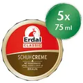 Produktbild: Erdal Dosencreme braun, Schuhcreme mit Bienenwachs - nährt und pflegt das Leder, 5er Pack (5 x 75 ml)