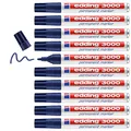Produktbild: edding 3000 Permanentmarker - stahl-blau - 10 Stifte - Rund-Spitze 1,5-3 mm - schnell trocknender Permanent Marker - wasserfest, wischfest - für Karton, Kunststoff, Holz, Metall - Universalmarker