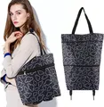 Produktbild: Faltbarer Einkaufstrolley Tasche Rollen Oxford Stoff Einkaufstasche robust