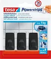 Produktbild: tesa Powerstrips Haken S rechteckig, schwarz, Metalloptik Klebehaken