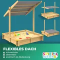 Produktbild: DeubaXXL DE Sandkasten Fritzi 140x140x120cm inkl Sonnendach 109561