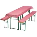 Produktbild: NYVI Bierbankauflagen Set 130x70 cm Rot Kariert - 1x Tischdecke für 110x50 cm Biertische & 2x Gepolsterte Auflage für 110x25 cm Bierbänke