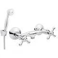 Produktbild: Brausebatterie für Wandmontage mit Handbrause und Brauseschlauch Retro B207
