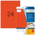 Produktbild: HERMA 4467 Farbige Etiketten A4 70x37 mm rot ablösbar Papier matt 480 St.