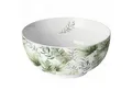 Produktbild: Ambiente Luxury Paper Products Müslischale, Keramik, Schale Porzellan 14x6,5cm mit Tropenblätter Muster Grün / Weiß