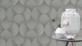 Produktbild: Rasch Vliestapete Art Deco Muster Fächer Uni Silber Metallic 608212