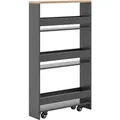Produktbild: Costway 4 Etagen Küchenwagen Badregal Grau & Natur 47.5 x 13 x 80.5 cm