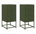 Produktbild: vidaXL Nachttisch Nachttische 2 Stk. Olivgrün 36x39x78 cm Stahl (2-St)
