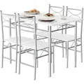 Produktbild: Woltu Tischgruppe, Weiß, Metall, Rechteckig, Flachrohr, 110x76x70 cm, Esszimmer, Bänke, Tisch- & Eckbankgruppen