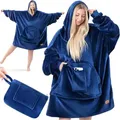 Produktbild: KESSER® Hoodie Decke Kuscheldecke mit Ärmeln Deckenpullover Vielseitig Tragbare Decke zum Anziehen für Damen & Herren Sweatshirt Warm Kuschelpullover