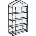 Produktbild: Relaxdays Foliengewächshaus Stahl Kunststoff Schwarz Transparent Stecksystem 125 cm x 69 cm x 29 cm 2,8 kg