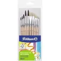 Produktbild: Pelikan - Pinselset Inkl. Je 1 Haarpinsel Sorte 2 Größe: 4 6 8 10 12 Je 1 Borstenpinsel Sorte 613f Größe: 4 6 8 10 12 Haar Borste 10 St./pack.