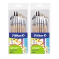 Produktbild: 2x Pelikan Pinselset 10-tlg Pinsel Haarpinsel Tusche Schulpinsel 10 Größen Natur