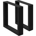 Produktbild: ECD Germany 2Er Set Tischbeine 30 x 43 cm Schwarz aus Stahl Industriedesign