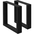 Produktbild: Ecd Germany - 2er Set Tischbeine 30x43 Cm, Schwarz, Stahl Pulverbeschichtet, Industriedesign, Vierkantprofil, Metall Tischkufen Tischuntergestell Tischgestell Möbelfüße Bankkufen Bankgestell Bankbeine