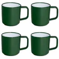 Produktbild: ABS Tassenset Non-Slip Elegante Farben 4 Tassen á 350 ml - grün weiß Campinggeschirr Geschirr Personen Picknick Camping Outdoor