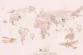 Produktbild: A.S. Création Fototapete World Map 3,75 m x 2,50 m - WALLLOVE Kinderzimmer-Tapete Landkarte Rosa, Beige inkl. Kleister - DD129592