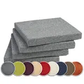 Produktbild: sunnypillow 4er Set Stuhlkissen mit Bindebänder - 40 x 40 x 3 cm - Sitzkissen Outdoor für Stühle/Bänke - Polsterauflage Sitzauflage Gartenkissen für Garten viele Farben zur Auswahl - Grau