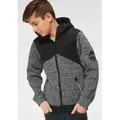 Produktbild: Softshelljacke CHIEMSEE, Jungen, Gr. 176/182, grau (anthrazit), Softshell, Obermaterial: 100% Polyester, bedruckt, bequem, Bündchen, Jacken Softshelljacke, für kältere Tage, aus Polyester, modischer Look, mit Kapuze