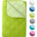 Produktbild: wometo Microfaser Sommer Steppbett 135x200 grün & hellgrün / OEKO-TEX / kochfest 95° / Leichtsteppbett für Camping & heiße Tage / ohne Bezug v... - Grün