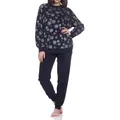 Produktbild: Normann Pyjama Kuschelig warmer Damen Schlafanzug lang mit Bündchen aus Coralfleece blau 48-50