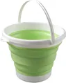 Produktbild: König Design Faltbarer Eimer Rund - Platzsparend & Robust - BPA-frei, Ergonomischer Griff - Haushalt, Outdoor (Grün, 5 Liter)