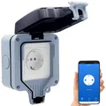 Produktbild: Outdoor-WLAN-Aufputzsteckdose, Sprachsteuerung, Verbrauchsmesser, App